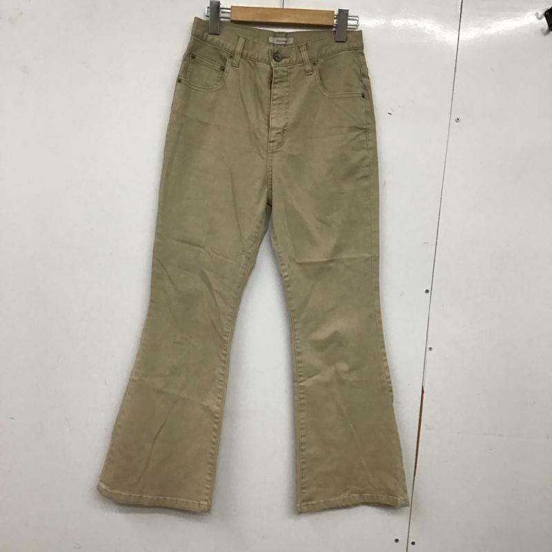 ジーナシス JEANASIS パンツ デニム、ジーンズ JS050571AA ストレッチ フレアパンツ M ロゴ、文字 ベージュ / ベージュ / beige レディース USED 古着 中古 10157960