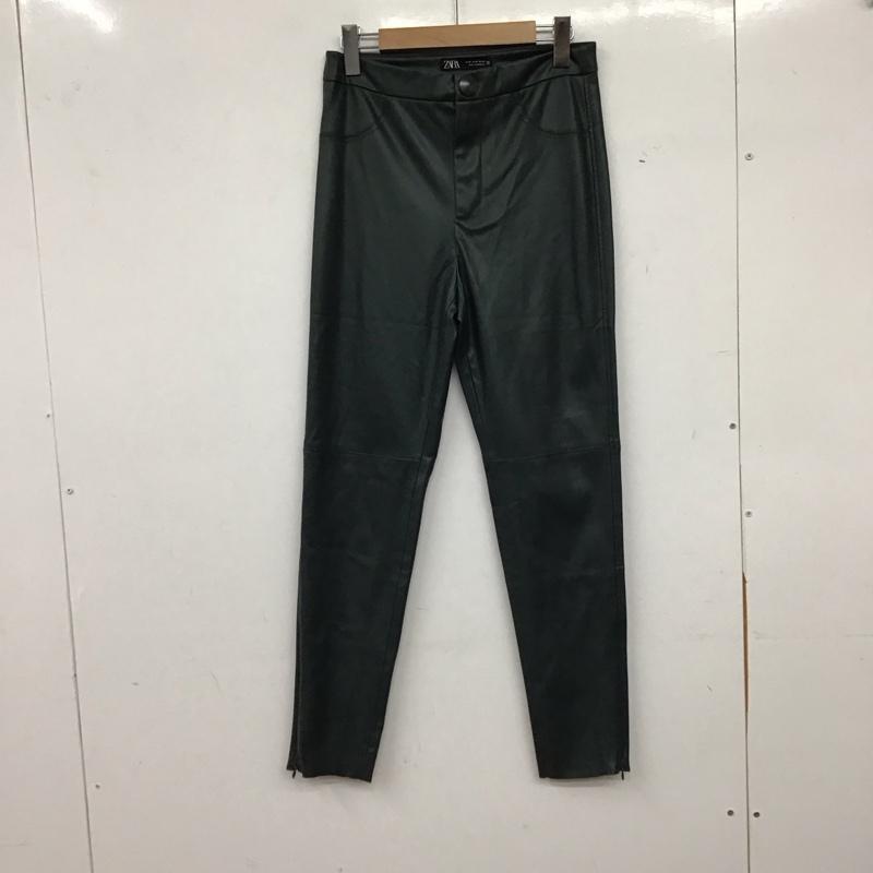 ザラ ZARA ボトムス ボトムス 8372 393 500 フェイクレザーパンツ M 無地 緑 / グリーン / green レディース USED 古着 中古 10157961
