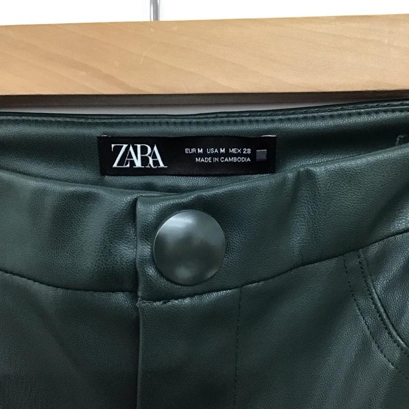 ザラ ZARA ボトムス ボトムス 8372 393 500 フェイクレザーパンツ M 無地 緑 / グリーン / green レディース USED 古着 中古 10157961