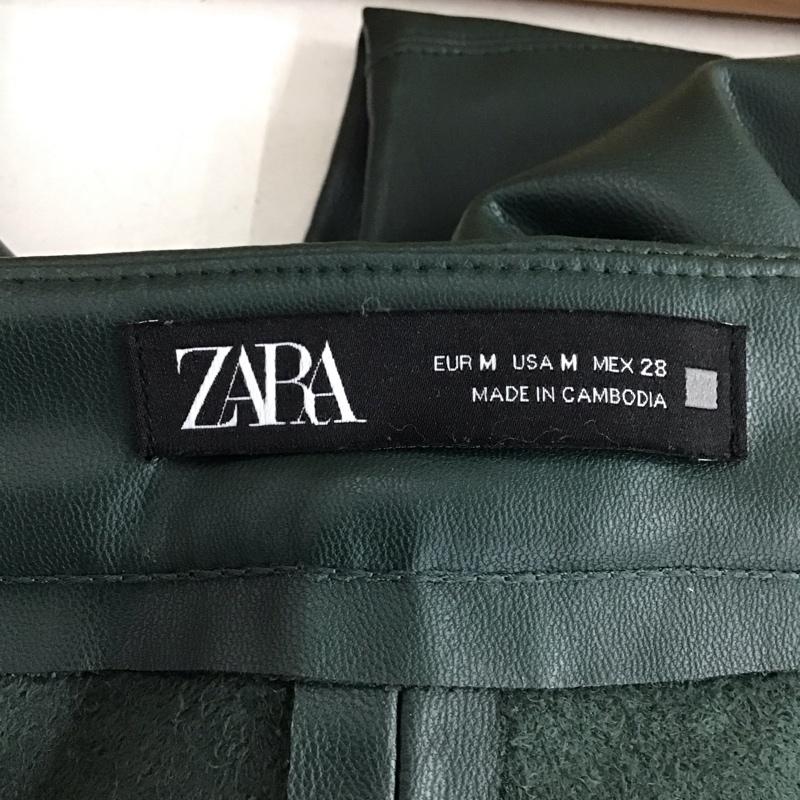 ザラ ZARA ボトムス ボトムス 8372 393 500 フェイクレザーパンツ M 無地 緑 / グリーン / green レディース USED 古着 中古 10157961