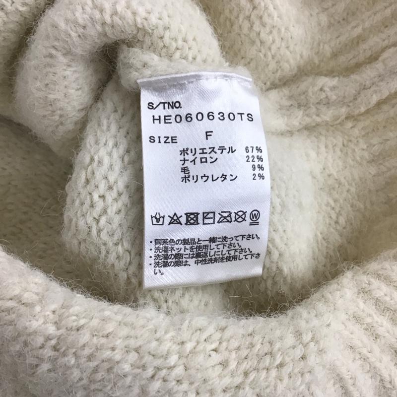 ヘザー Heather ニット、セーター 長袖 HE060630TS クルーネック ショート丈 FREE 無地 オフホワイト / オフホワイト / レディース USED 古着 中古 10157963