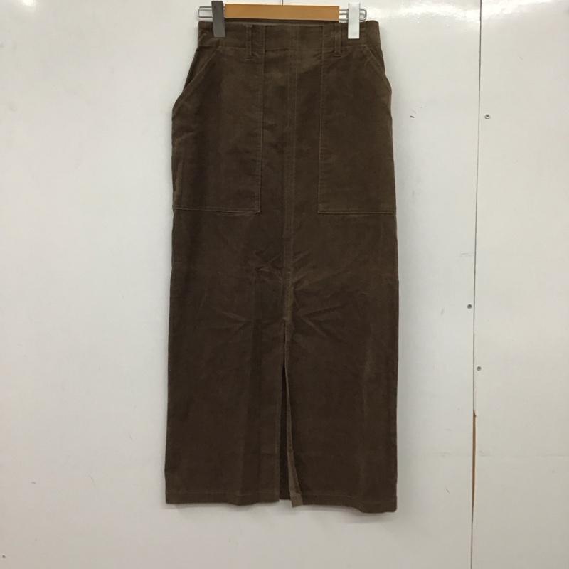 ムルーア MURUA スカート ロングスカート 011940800801 コーデュロイペンシルスカート スリット M 無地 茶 / ブラウン / brown レディース USED 古着 中古 10157970