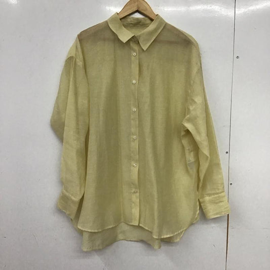 ローリーズファーム LOWRYS FARM シャツ、ブラウス 長袖 LF623006AD シアーシャツ FREE 無地 黄 / イエロー / yellow レディース USED 古着 中古 10157978