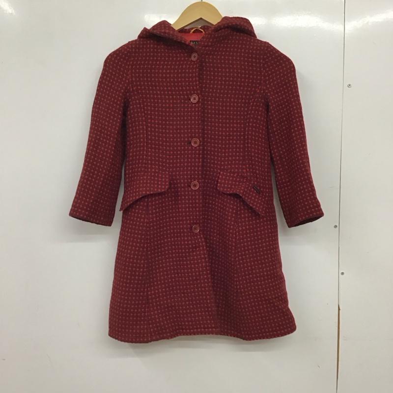 ポールスミス Paul Smith コート コート一般 キッズ 120cm ウール フード付き 120cm  赤 / レッド / red X えんじ / ワインレッド / dark red ガールズ USED 古着 中古 10157988