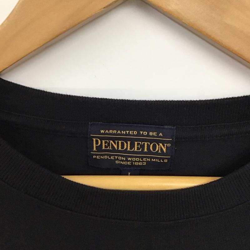 ペンドルトン PENDLETON Tシャツ 半袖 半袖カットソー プリントTシャツ クルーネックカットソー L ロゴ、文字 紺 / ネイビー / navy メンズ USED 古着 中古 10157995