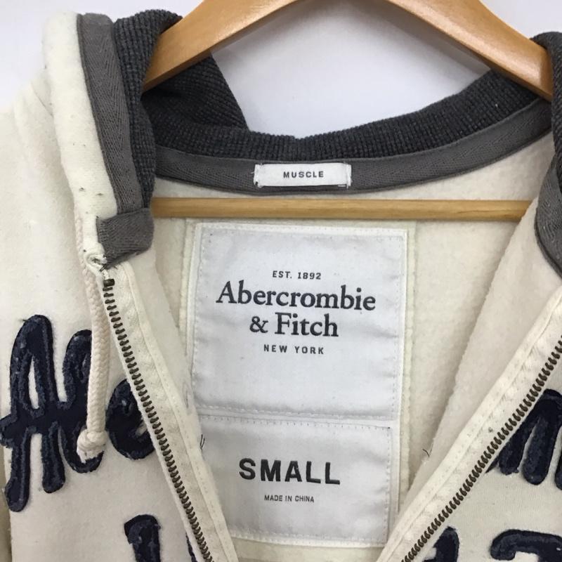 アバクロンビーアンドフィッチ ABERCROMBIE&FITCH パーカー 長袖 ジップアップパーカー 長袖パーカー カジュアルジャケット S ロゴ、文字 アイボリー / アイボリー / メンズ USED 古着 中古 10158001