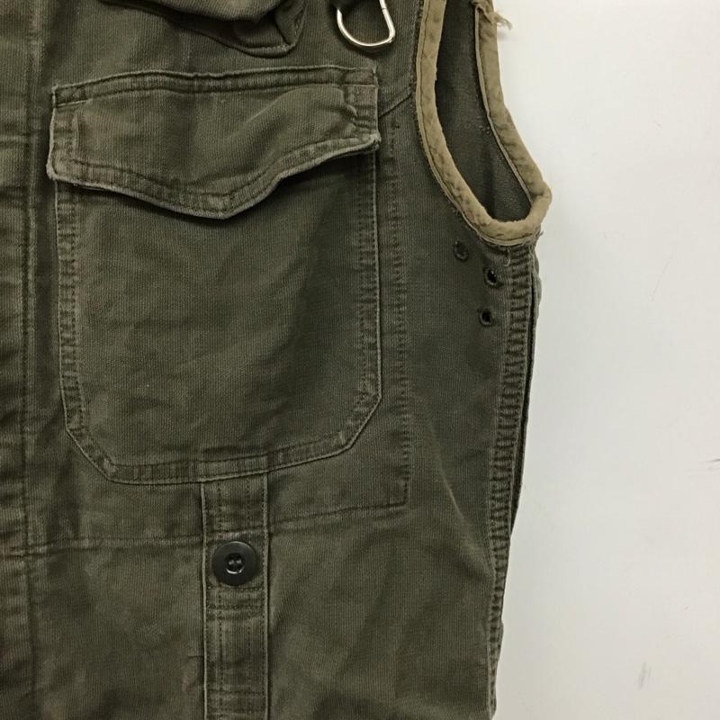 古着 USED ベスト ベスト ベスト ノースリーブカットソー 前ボタン ミリタリー 無地 カーキ / カーキ / khaki メンズ USED 古着 中古 10158003