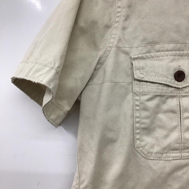 アバクロンビーアンドフィッチ ABERCROMBIE&FITCH シャツ、ブラウス 半袖 半袖シャツ 無地シャツ ポケットシャツ M ダメージ加工 アイボリー / アイボリー / メンズ USED 古着 中古 10158004