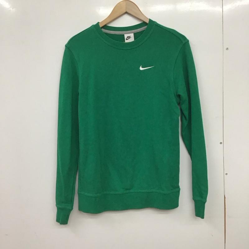 ナイキ NIKE トレーナー 長袖 長袖トレーナー スウェット クルーネック プルオーバー S ロゴ、文字 緑 / グリーン / green メンズ USED 古着 中古 10158005