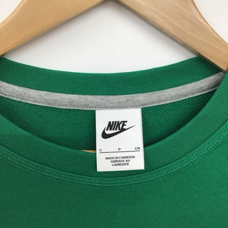 ナイキ NIKE トレーナー 長袖 長袖トレーナー スウェット クルーネック プルオーバー S ロゴ、文字 緑 / グリーン / green メンズ USED 古着 中古 10158005