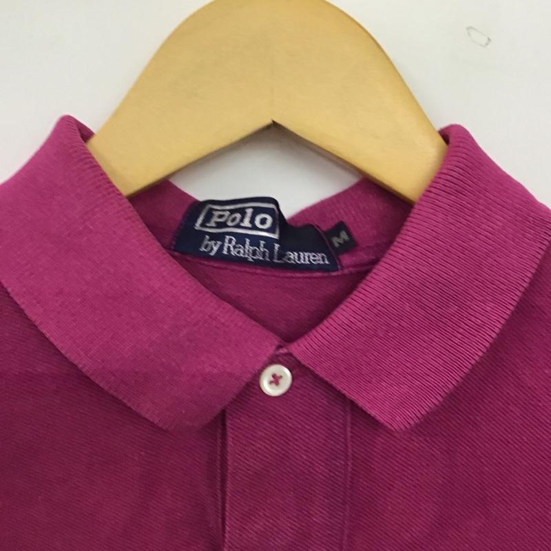 ポロバイラルフローレン Polo by RALPH LAUREN ポロシャツ 半袖 半袖ポロシャツ カラーシャツ 半袖カットソー M ロゴ、文字 マゼンタ / マゼンタ / メンズ USED 古着 中古 10158020