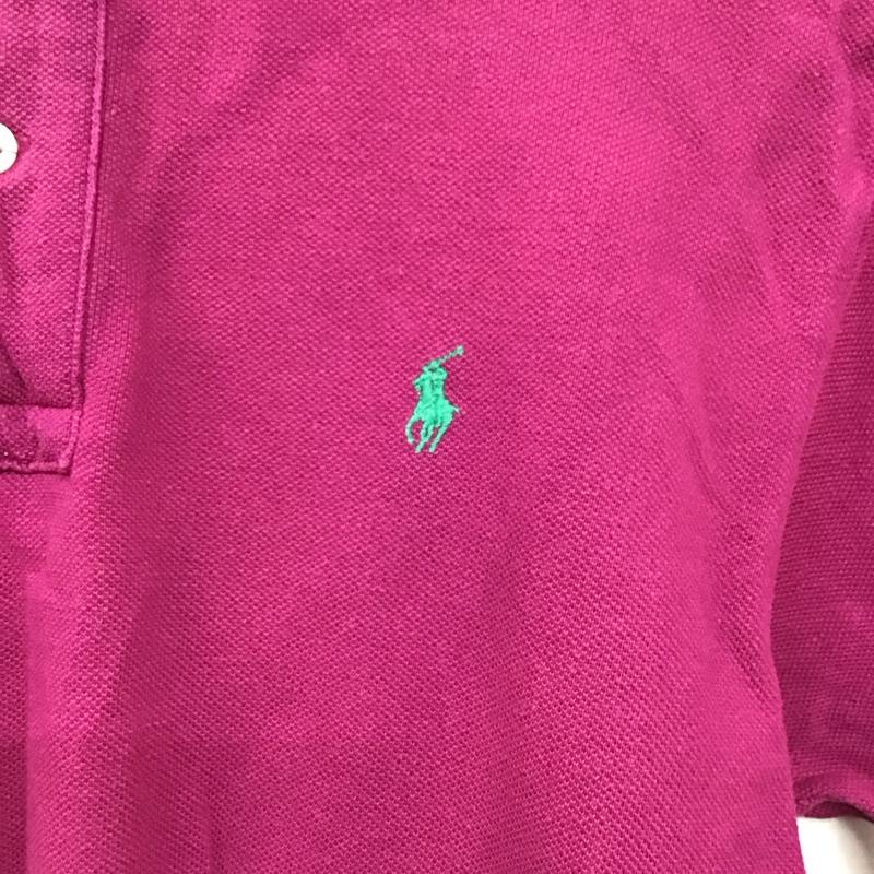 ポロバイラルフローレン Polo by RALPH LAUREN ポロシャツ 半袖 半袖ポロシャツ カラーシャツ 半袖カットソー M ロゴ、文字 マゼンタ / マゼンタ / メンズ USED 古着 中古 10158020