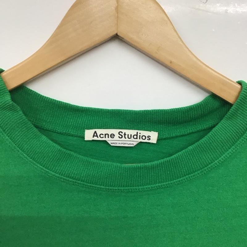 アクネストゥディオズ Acne Studios Tシャツ 半袖 半袖カットソー プリントTシャツ クルーネックカットソー XS ロゴ、文字 緑 / グリーン / green メンズ USED 古着 中古 10158022
