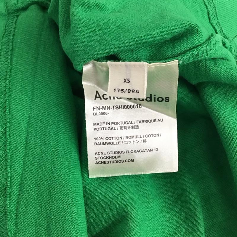 アクネストゥディオズ Acne Studios Tシャツ 半袖 半袖カットソー プリントTシャツ クルーネックカットソー XS ロゴ、文字 緑 / グリーン / green メンズ USED 古着 中古 10158022