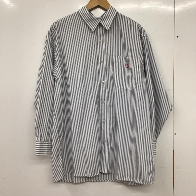 フリークスストア FREAK S STORE シャツ、ブラウス 長袖 長袖シャツ ストライプシャツ カラーシャツ FREE ストライプ 白 / ホワイト / white X 紺 / ネイビー / navy メンズ USED 古着 中古 10158023