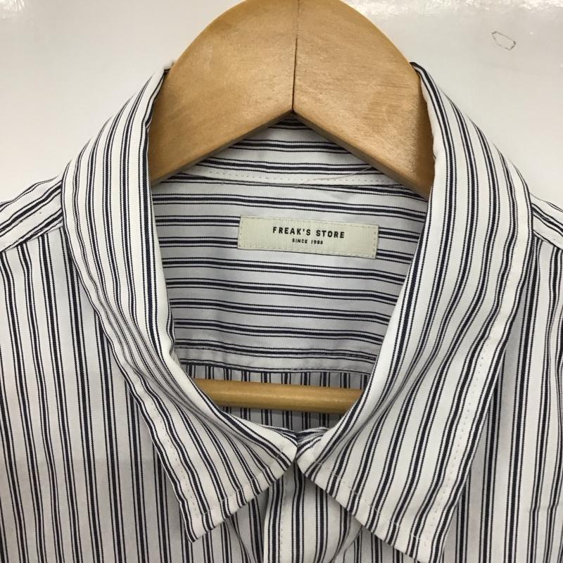 フリークスストア FREAK S STORE シャツ、ブラウス 長袖 長袖シャツ ストライプシャツ カラーシャツ FREE ストライプ 白 / ホワイト / white X 紺 / ネイビー / navy メンズ USED 古着 中古 10158023
