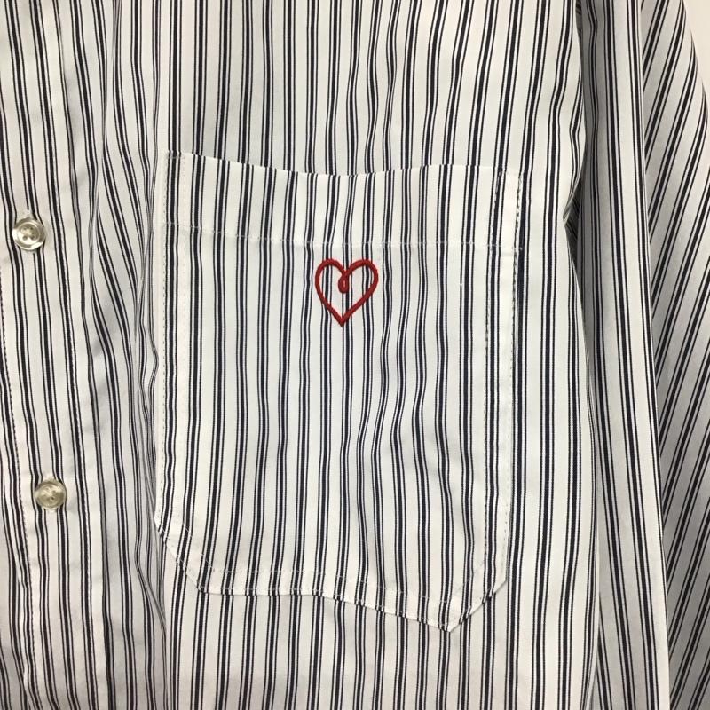 フリークスストア FREAK S STORE シャツ、ブラウス 長袖 長袖シャツ ストライプシャツ カラーシャツ FREE ストライプ 白 / ホワイト / white X 紺 / ネイビー / navy メンズ USED 古着 中古 10158023