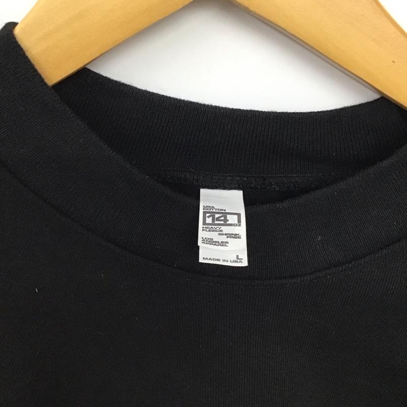 ロサンゼルスアパレル LOS ANGELES APPAREL トレーナー 長袖 長袖トレーナー スウェット クルーネック プルオーバー 5号 無地 黒 / ブラック / black メンズ USED 古着 中古 10158024
