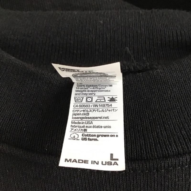 ロサンゼルスアパレル LOS ANGELES APPAREL トレーナー 長袖 長袖トレーナー スウェット クルーネック プルオーバー 5号 無地 黒 / ブラック / black メンズ USED 古着 中古 10158024