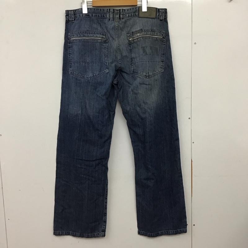 ステューシー STUSSY パンツ デニム、ジーンズ デニムパンツ ワイドパンツ カジュアルパンツ 36 ロゴ、文字 X ダメージ加工 インディゴ / インディゴ / Indigo メンズ USED 古着 中古 10158028