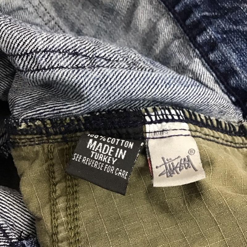ステューシー STUSSY パンツ デニム、ジーンズ デニムパンツ ワイドパンツ カジュアルパンツ 36 ロゴ、文字 X ダメージ加工 インディゴ / インディゴ / Indigo メンズ USED 古着 中古 10158028