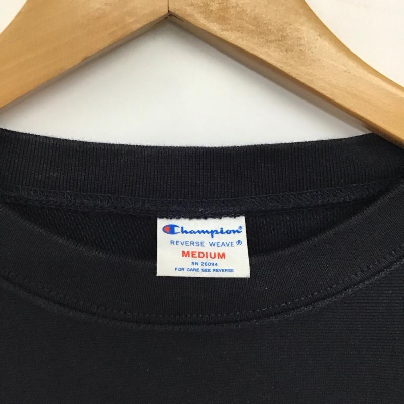 チャンピオン Champion トレーナー 長袖 長袖トレーナー スウェット クルーネック プルオーバー M 無地 紺 / ネイビー / navy メンズ USED 古着 中古 10158030