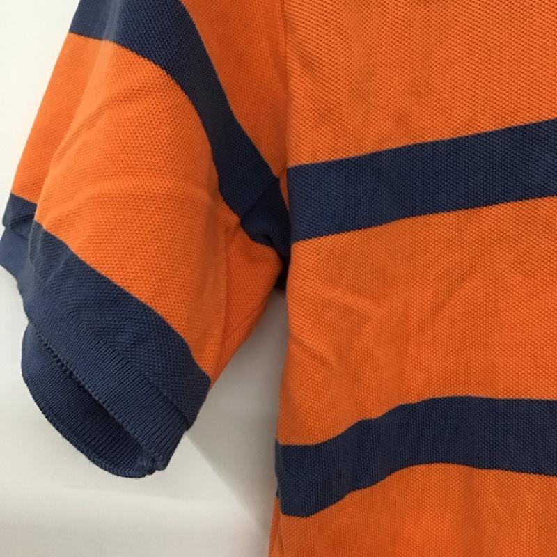 ポロバイラルフローレン Polo by RALPH LAUREN ポロシャツ 半袖 半袖ポロシャツ カラーシャツ 半袖カットソー L ボーダー柄 橙 / オレンジ / orange メンズ USED 古着 中古 10158032