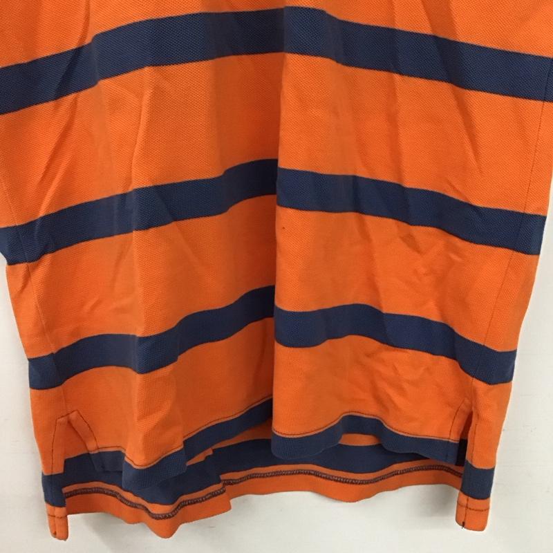 ポロバイラルフローレン Polo by RALPH LAUREN ポロシャツ 半袖 半袖ポロシャツ カラーシャツ 半袖カットソー L ボーダー柄 橙 / オレンジ / orange メンズ USED 古着 中古 10158032