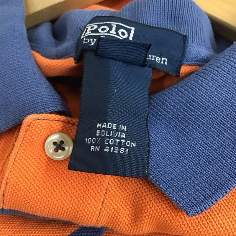ポロバイラルフローレン Polo by RALPH LAUREN ポロシャツ 半袖 半袖ポロシャツ カラーシャツ 半袖カットソー L ボーダー柄 橙 / オレンジ / orange メンズ USED 古着 中古 10158032