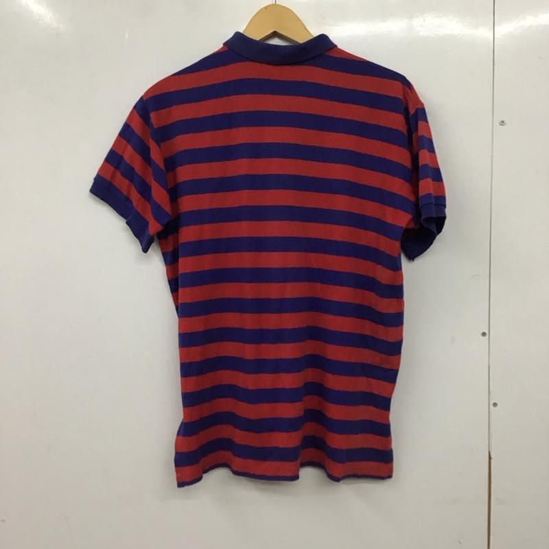 ポロバイラルフローレン Polo by RALPH LAUREN ポロシャツ 半袖 半袖ポロシャツ カラーシャツ 半袖カットソー L ボーダー柄 青 / ブルー / blue X 赤 / レッド / red メンズ USED 古着 中古 10158033