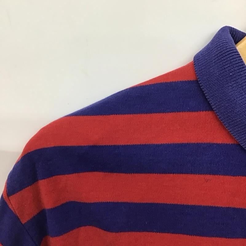 ポロバイラルフローレン Polo by RALPH LAUREN ポロシャツ 半袖 半袖ポロシャツ カラーシャツ 半袖カットソー L ボーダー柄 青 / ブルー / blue X 赤 / レッド / red メンズ USED 古着 中古 10158033