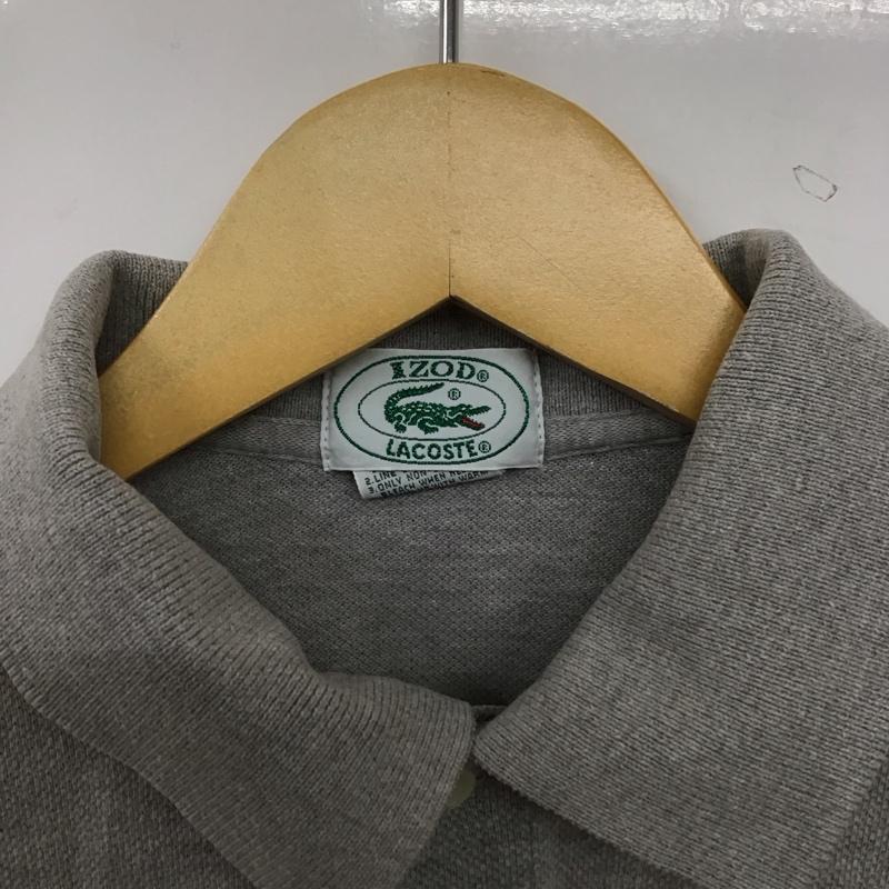アイゾッド IZOD ポロシャツ 半袖 半袖ポロシャツ カラーシャツ 半袖カットソー M ロゴ、文字 灰 / グレー / gray メンズ USED 古着 中古 10158034