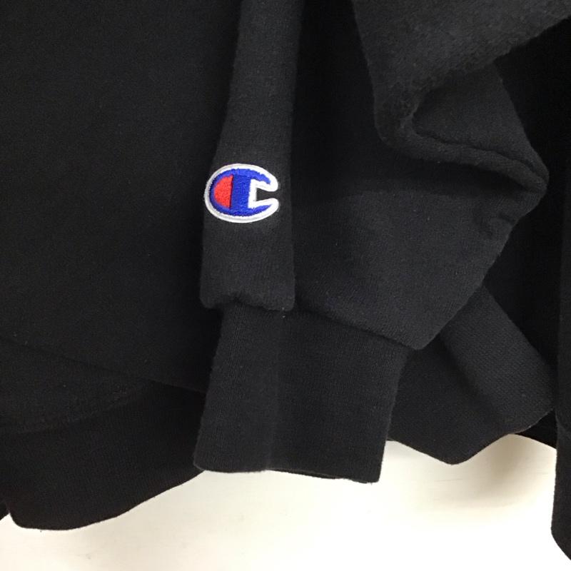 チャンピオン Champion パーカー 長袖 長袖パーカー プルオーバーパーカー スウェット L ロゴ、文字 黒 / ブラック / black メンズ USED 古着 中古 10158035