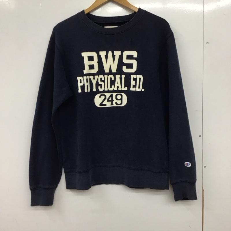 チャンピオン Champion トレーナー 長袖 長袖トレーナー スウェット クルーネック プルオーバー M ロゴ、文字 紺 / ネイビー / navy メンズ USED 古着 中古 10158036