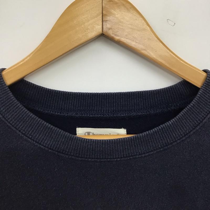 チャンピオン Champion トレーナー 長袖 長袖トレーナー スウェット クルーネック プルオーバー M ロゴ、文字 紺 / ネイビー / navy メンズ USED 古着 中古 10158036