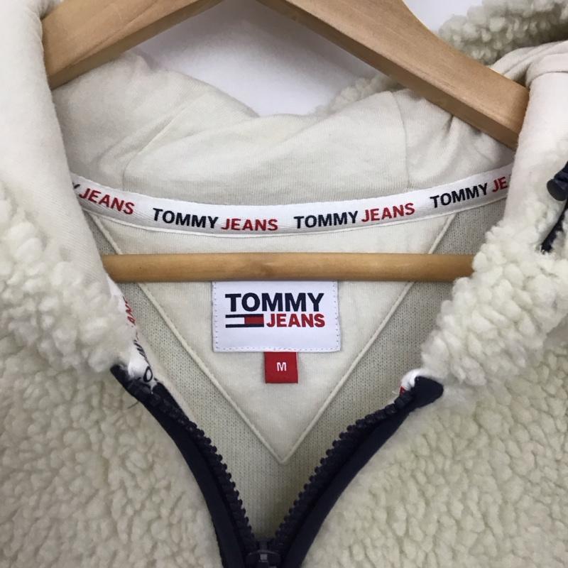 トミー ジーンズ TOMMY JEANS ジャケット、上着 ジャンパー、ブルゾン プルオーバーフリースジャケット M ロゴ、文字 アイボリー / アイボリー / レディース USED 古着 中古 10158038