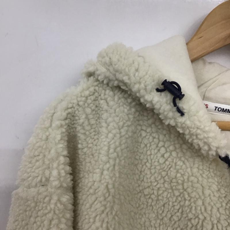 トミー ジーンズ TOMMY JEANS ジャケット、上着 ジャンパー、ブルゾン プルオーバーフリースジャケット M ロゴ、文字 アイボリー / アイボリー / レディース USED 古着 中古 10158038