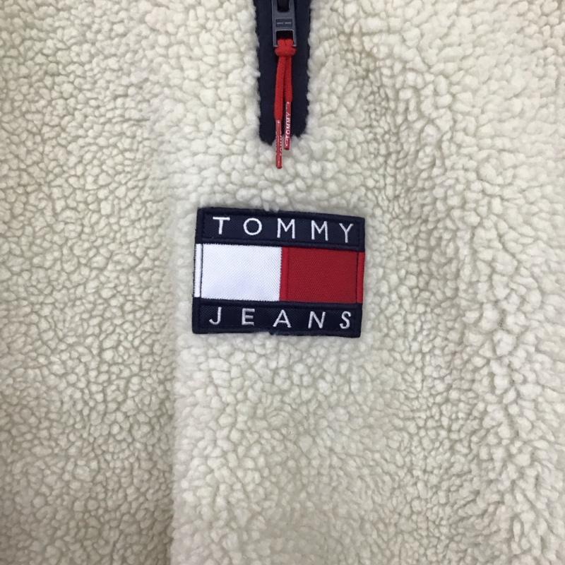 トミー ジーンズ TOMMY JEANS ジャケット、上着 ジャンパー、ブルゾン プルオーバーフリースジャケット M ロゴ、文字 アイボリー / アイボリー / レディース USED 古着 中古 10158038