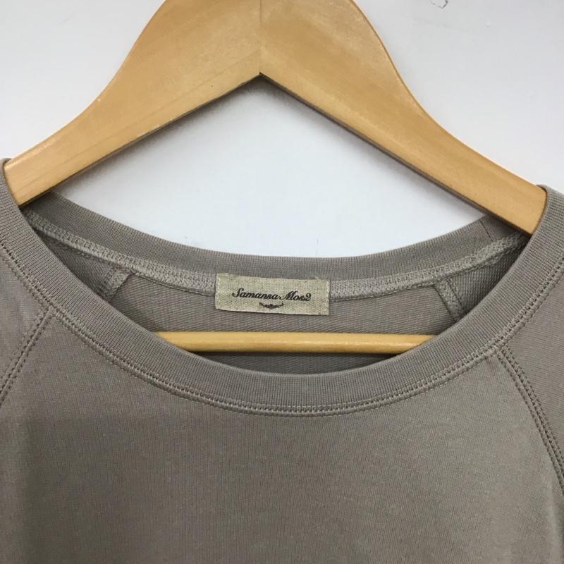 サマンサモスモス Samansa Mos2 Tシャツ 半袖 半袖カットソー プリントTシャツ クルーネックカットソー FREE ロゴ、文字 グレージュ / グレージュ / レディース USED 古着 中古 10158040