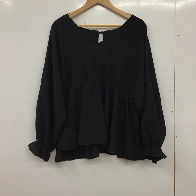 ローリーズファーム LOWRYS FARM シャツ、ブラウス 長袖 長袖シャツ 無地シャツ カラーシャツ FREE 無地 黒 / ブラック / black レディース USED 古着 中古 10158041