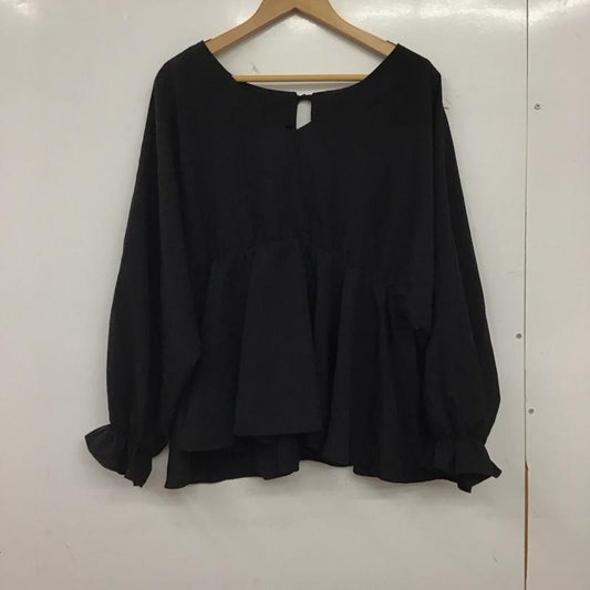 ローリーズファーム LOWRYS FARM シャツ、ブラウス 長袖 長袖シャツ 無地シャツ カラーシャツ FREE 無地 黒 / ブラック / black レディース USED 古着 中古 10158041