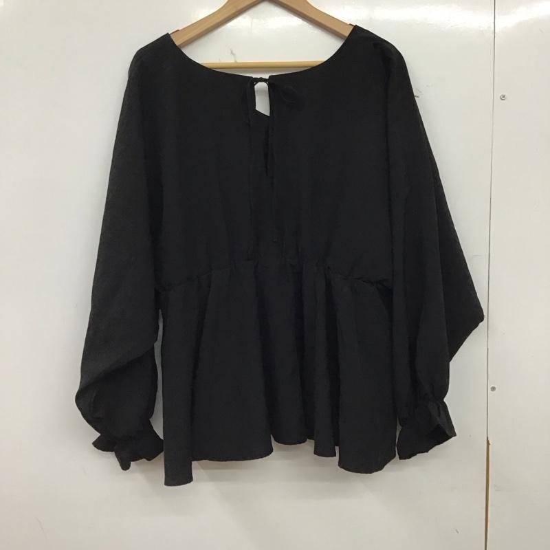 ローリーズファーム LOWRYS FARM シャツ、ブラウス 長袖 長袖シャツ 無地シャツ カラーシャツ FREE 無地 黒 / ブラック / black レディース USED 古着 中古 10158041