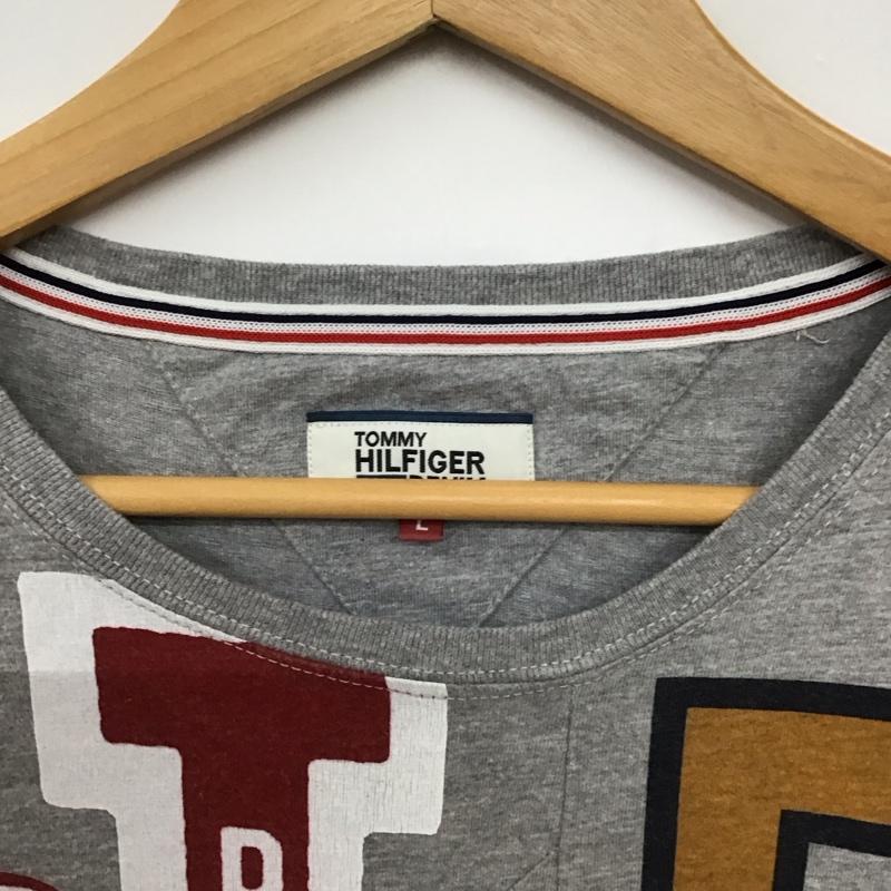 トミーヒルフィガー TOMMY HILFIGER Tシャツ 半袖 半袖カットソー プリントTシャツ クルーネックカットソー L ロゴ、文字 灰 / グレー / gray メンズ USED 古着 中古 10158048