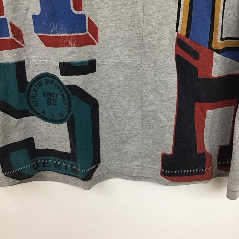 トミーヒルフィガー TOMMY HILFIGER Tシャツ 半袖 半袖カットソー プリントTシャツ クルーネックカットソー L ロゴ、文字 灰 / グレー / gray メンズ USED 古着 中古 10158048