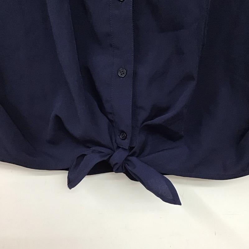 エアー Aer シャツ、ブラウス 半袖 ノースリーブシャツ フロントボタン 38 無地 紺 / ネイビー / navy レディース USED 古着 中古 10158054