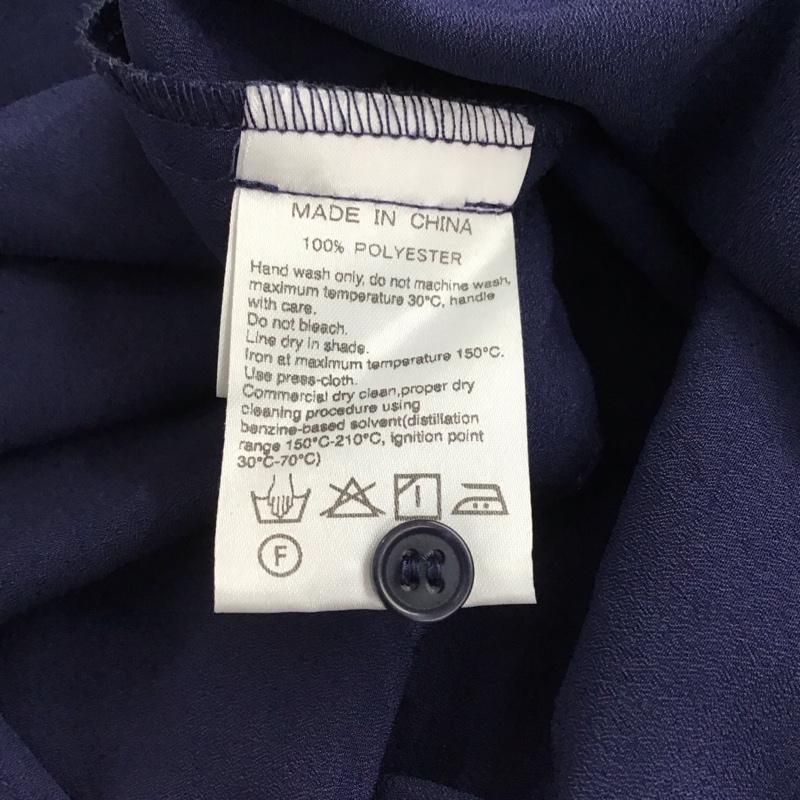 エアー Aer シャツ、ブラウス 半袖 ノースリーブシャツ フロントボタン 38 無地 紺 / ネイビー / navy レディース USED 古着 中古 10158054