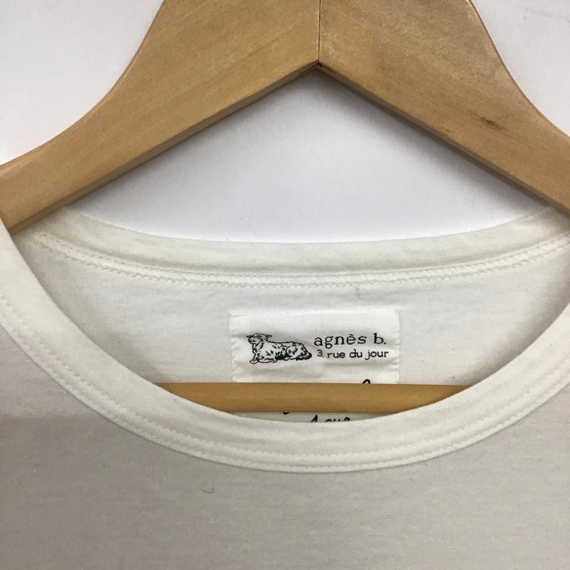 アニエス・ベー agnes b. Tシャツ 半袖 半袖カットソー プリントTシャツ クルーネックカットソー プリント X ロゴ、文字 白 / ホワイト / white レディース USED 古着 中古 10158055