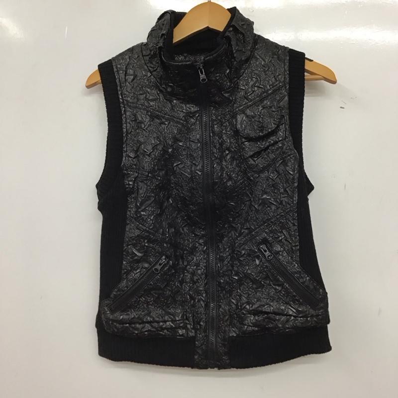 古着 USED ベスト ベスト ジップアップベスト ノースリーブカットソー アウター 4  黒 / ブラック / black レディース USED 古着 中古 10158058