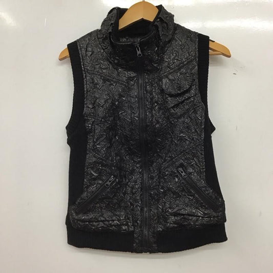 古着 USED ベスト ベスト ジップアップベスト ノースリーブカットソー アウター 4  黒 / ブラック / black レディース USED 古着 中古 10158058