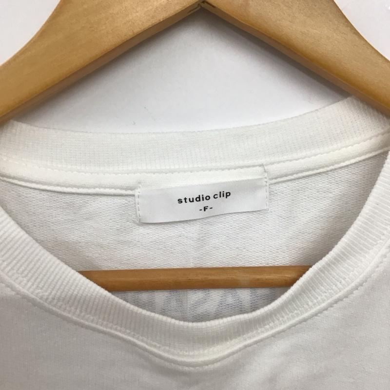 スタディオクリップ studio CLIP Tシャツ 半袖 半袖カットソー プリントTシャツ クルーネックカットソー FREE ロゴ、文字 白 / ホワイト / white レディース USED 古着 中古 10158062